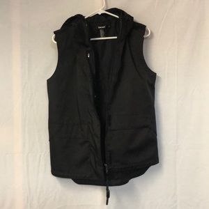 DKNY all weather black lined vest